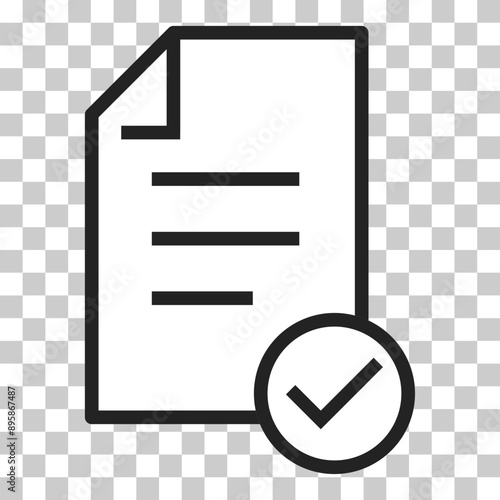 In compliance icon sign, company passed inspection symbol, complete checkmark vector
