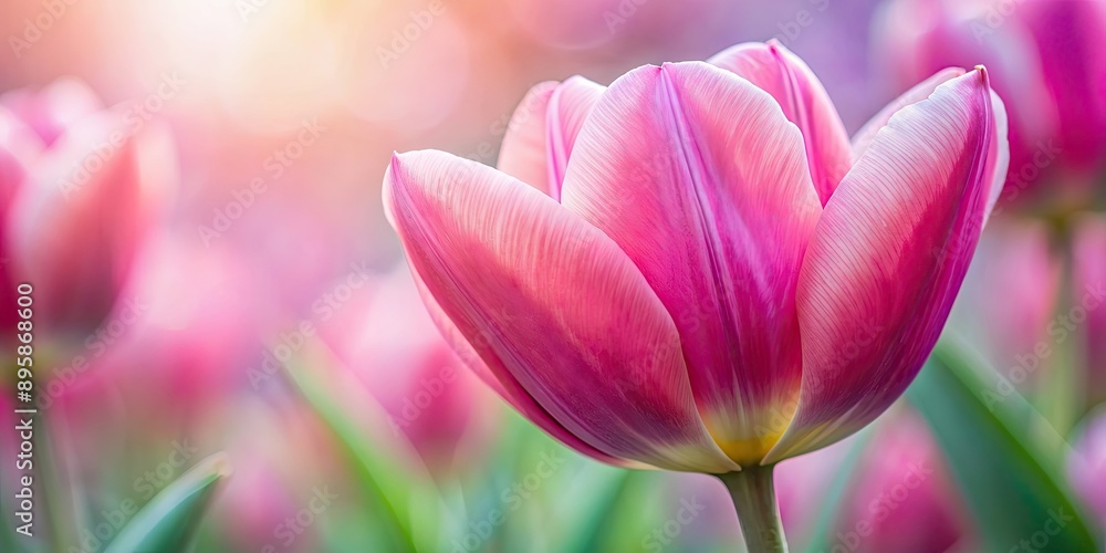 Fototapeta premium Close-up of intricate details of a pink tulip with soft focus , tulip, flower, pink, macro, close-up, detail, intricate