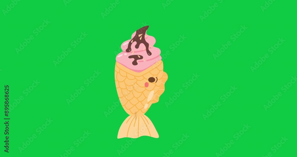 animation Fish shaped Ice Cream Cone animation Fish shaped Ice Cream Cone