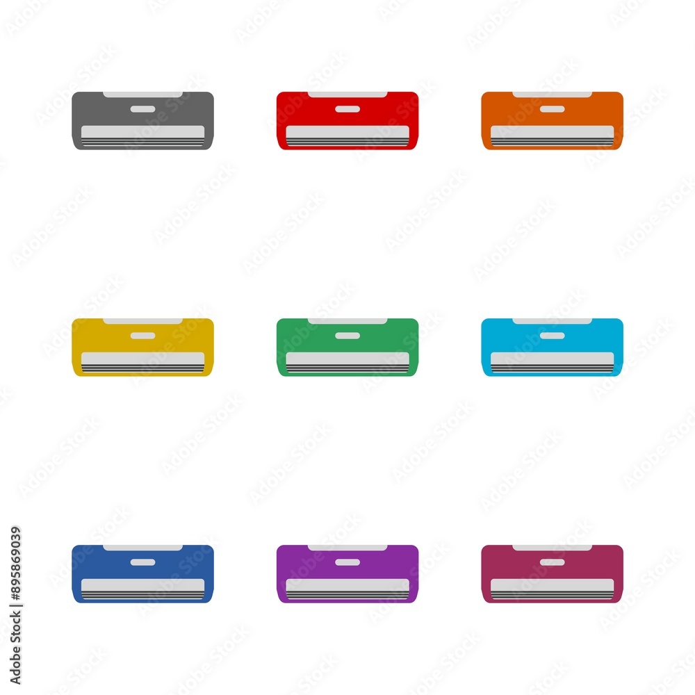 Air flow condition cool icon isolated on white background. Set icons colorful Air flow condition cool icon isolated on white background. Set icons colorful