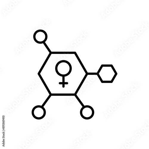 Female Hormones outline icons, minimalist vector illustration ,simple transparent graphic element .Isolated on white background