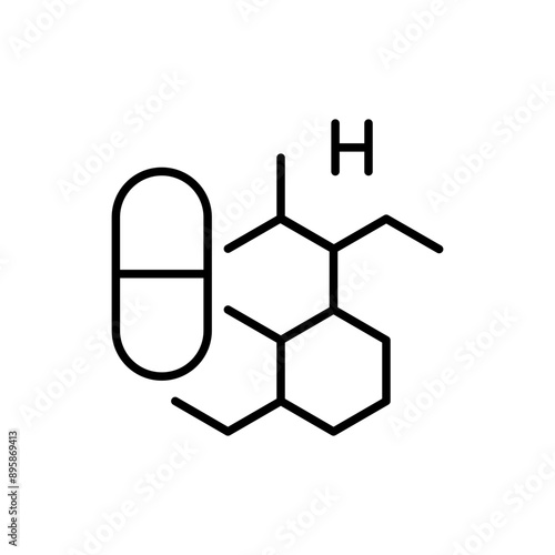 Hormones medicine outline icons, minimalist vector illustration ,simple transparent graphic element .Isolated on white background