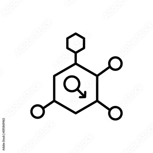 Male Hormones outline icons, minimalist vector illustration ,simple transparent graphic element .Isolated on white background