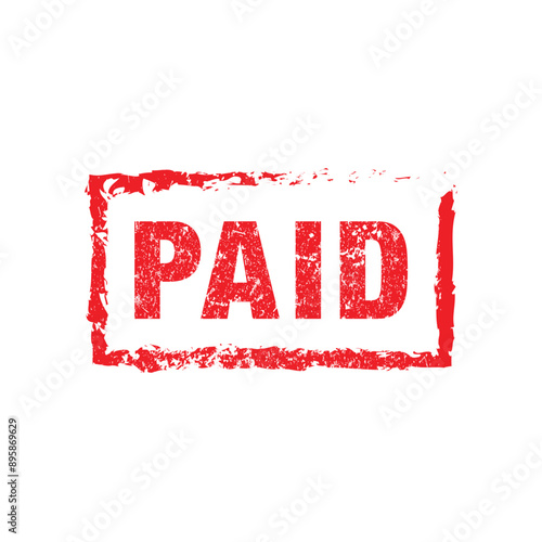Paid stamp vector, Paid stamp with date, Paid icon.