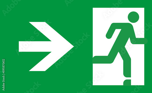 Emergency exit. Safety symbol. Escape help evacuation icon