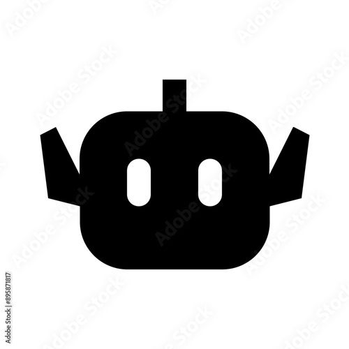 Robot Head Face Solid Icon