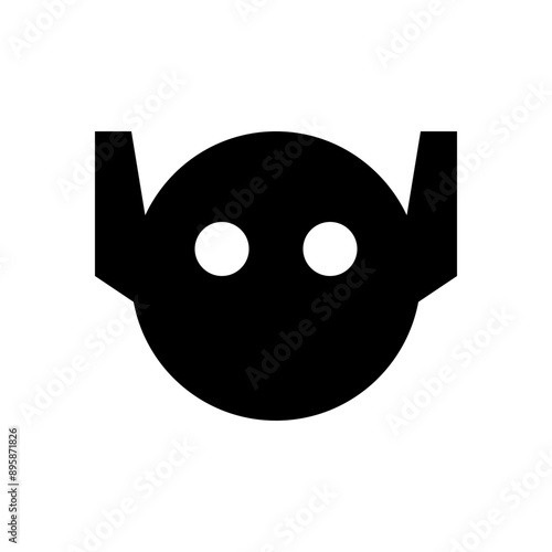 Robot Head Face Solid Icon