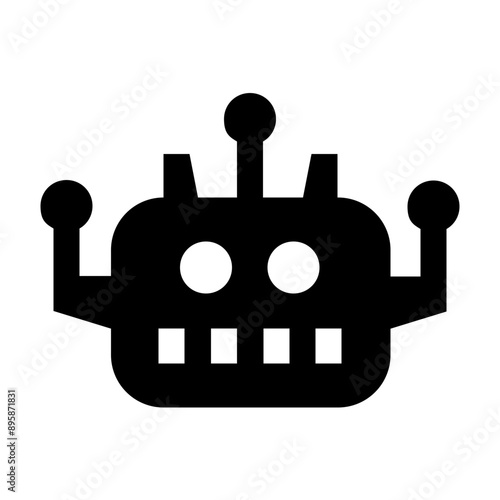 Robot Head Face Solid Icon