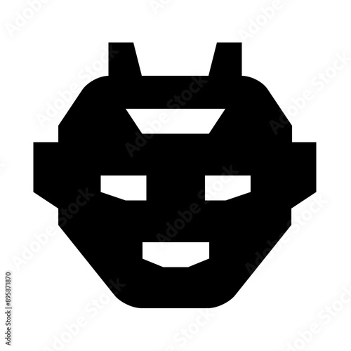 Robot Head Face Solid Icon