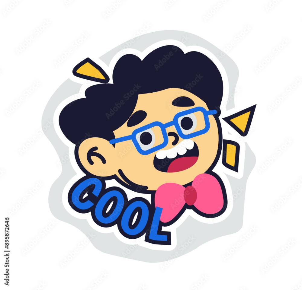 Naklejka premium Vector illustration of a cartoon boy