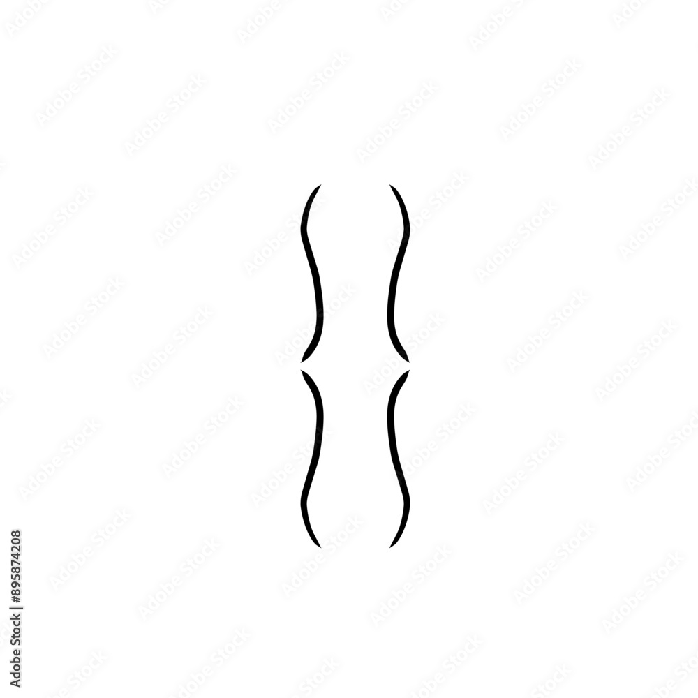 Hand drawn bracket, parenthesis element. Hand drawn bracket, parenthesis element.