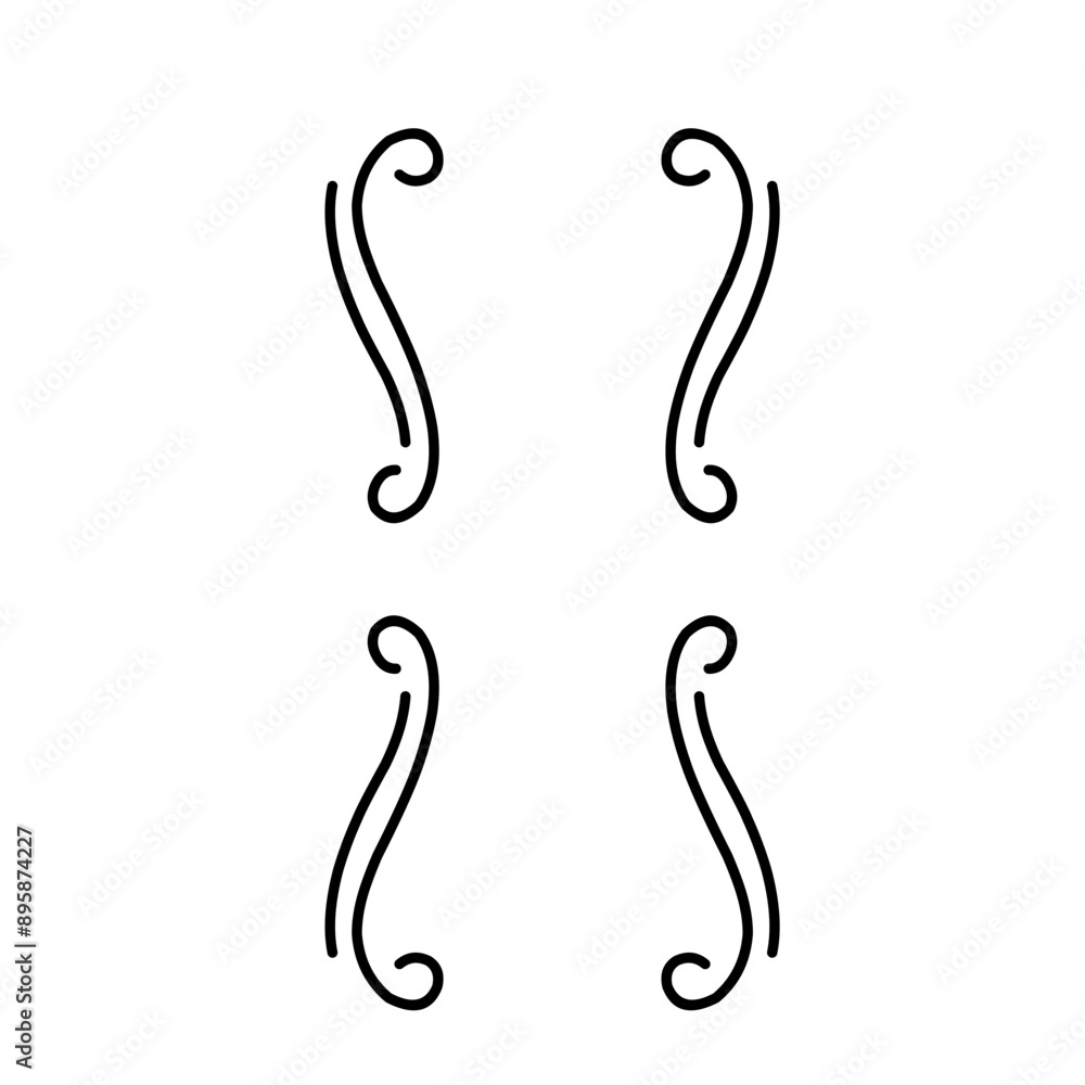 Hand drawn bracket, parenthesis element. Hand drawn bracket, parenthesis element.