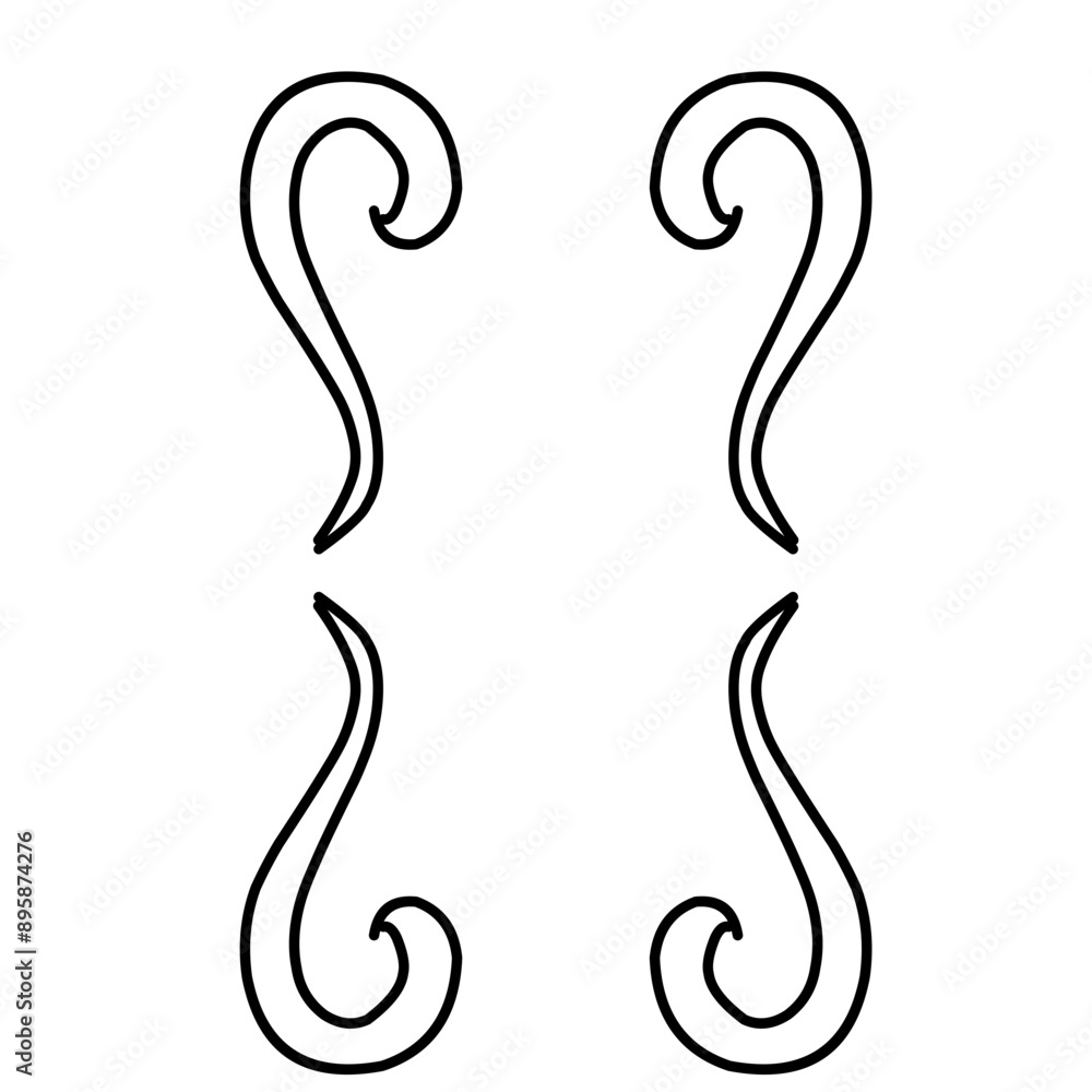 Hand drawn bracket, parenthesis element. Hand drawn bracket, parenthesis element.