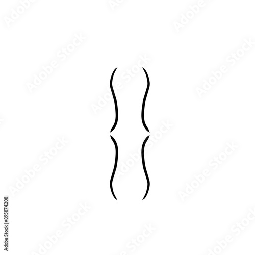 Hand drawn bracket, parenthesis element.
