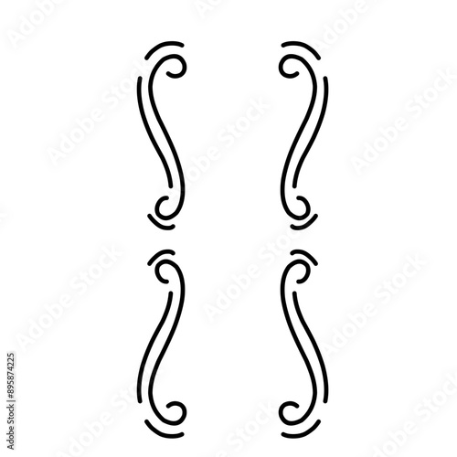 Hand drawn bracket, parenthesis element.