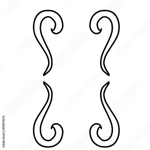Hand drawn bracket, parenthesis element.