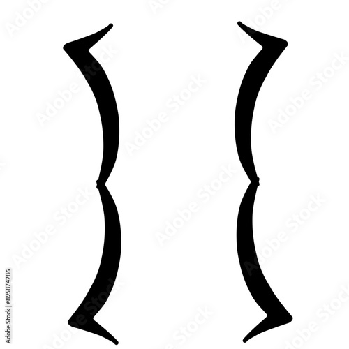 Hand drawn bracket, parenthesis element.