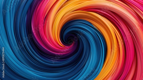 Vibrant abstract swirl of colorful lines in shades of blue, pink, and orange, creating a dynamic and eye-catching visual effect. © Moonroad