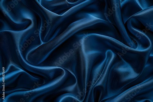 Wallpaper Mural High-resolution seamless dark blue silk fabric texture background, draped satin surface for luxury design projects, elegant and smooth textile material Torontodigital.ca