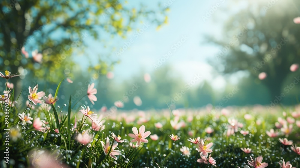 Fototapeta premium Enchanting Spring Meadow: A Vibrant Floral Wonderland