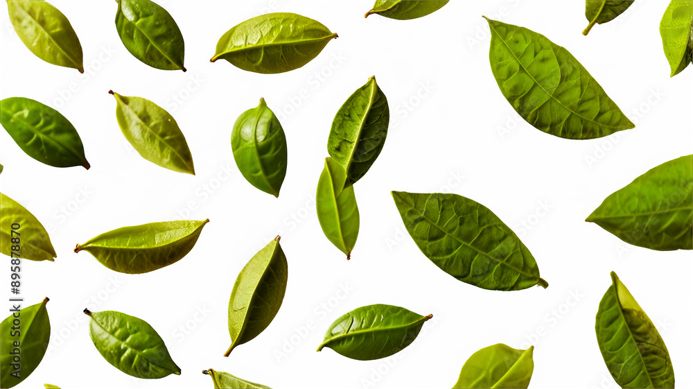 Green tea leaf isolated on transparent background Green tea leaf isolated on transparent background