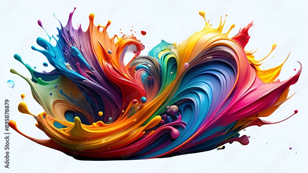 Fototapeta premium colorful paint 3d splash. Isolated element on the white background. 