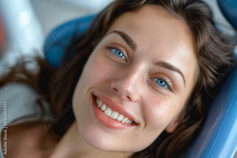 AI generated picture of woman during appointment at dental clinic AI generated picture of woman during appointment at dental clinic