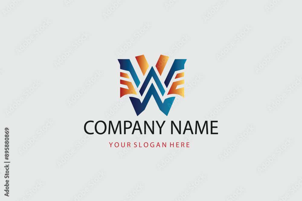 W Logo. Vector Graphic Branding Letter Element. Black Background. W Logo. Vector Graphic Branding Letter Element. Black Background.