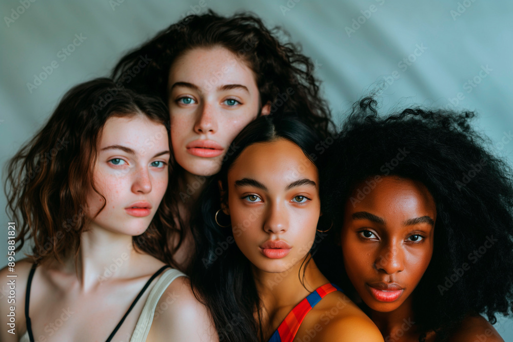Obraz premium Strong young women with diverse ethnicities