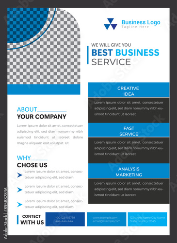 Corporate business flyer design with editable text photo