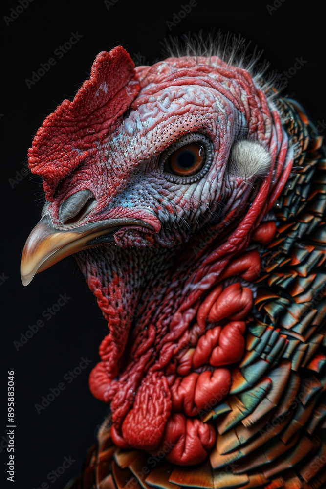 Detailed Portrait: Head of a Male Turkey Detailed Portrait: Head of a Male Turkey