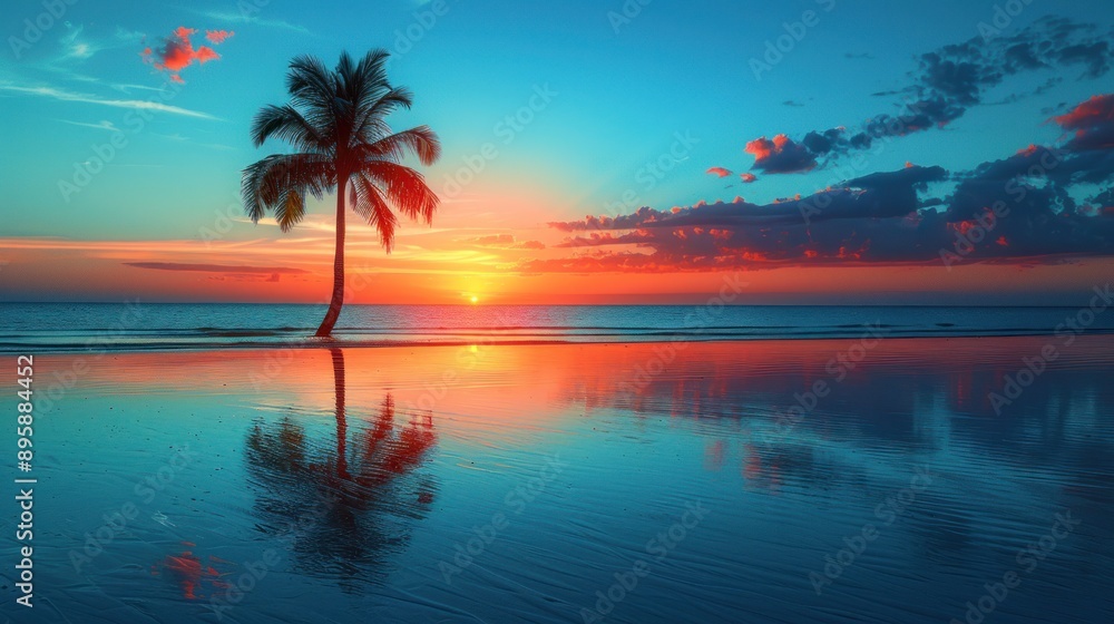 Obraz premium Sunset on a Tropical Beach