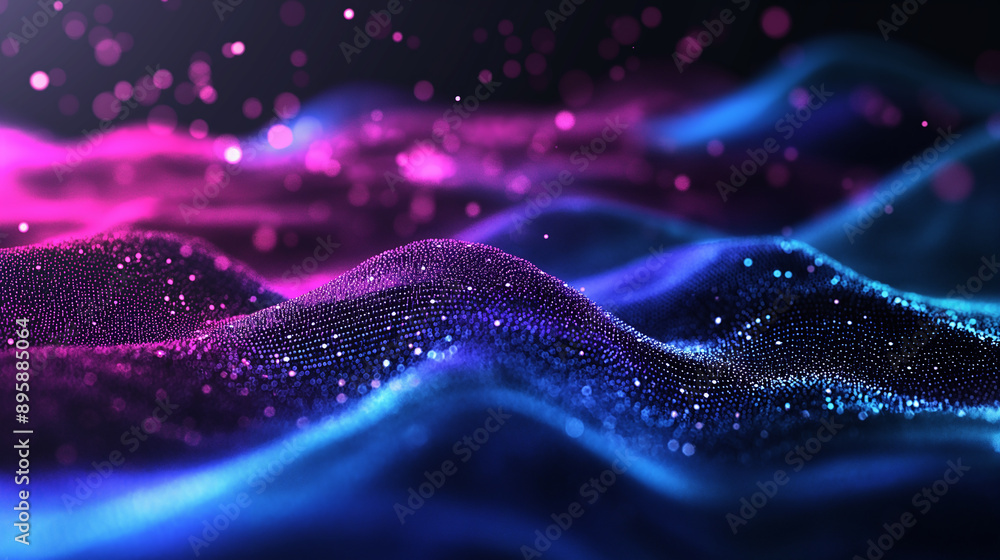 Futuristic Neon Waves with Pink and Blue Lights
Futuristic Neon Waves with Pink and Blue Lights
