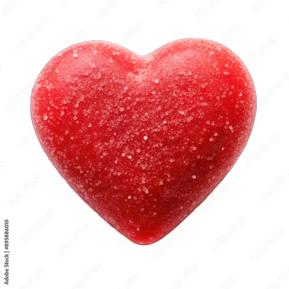 Candy in red heart shape isolated on transparent background Candy in red heart shape isolated on transparent background