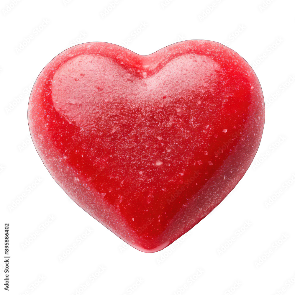 Candy in red heart shape isolated on transparent background Candy in red heart shape isolated on transparent background