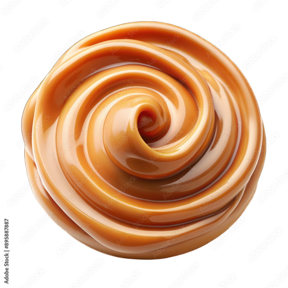 Caramel cream swirl isolated on transparent background Caramel cream swirl isolated on transparent background