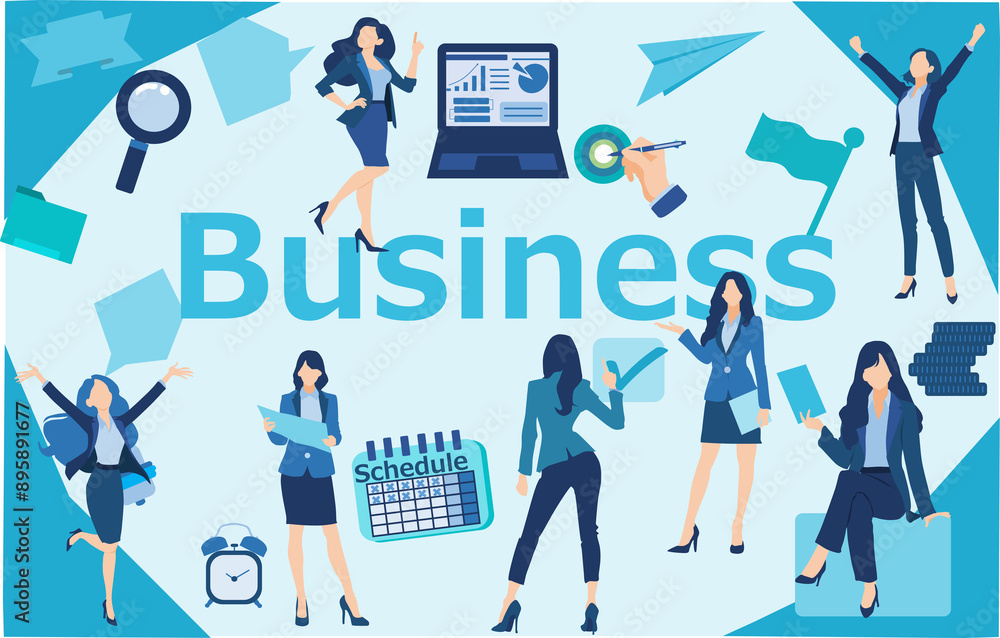 Fototapeta premium ビジネスの壁紙イラスト(アイキャッチ・サムネ)