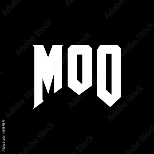 MOO letter logo design for technology company. MOO logo design black and white color combination. MOO logo, MOO vector, MOO design, MOO icon, MOO alphabet. MOO typography logo design.