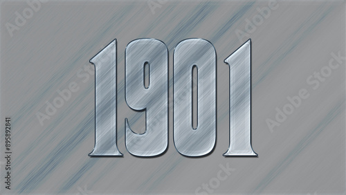 3D Glass effect number design of 1901, glassy background.