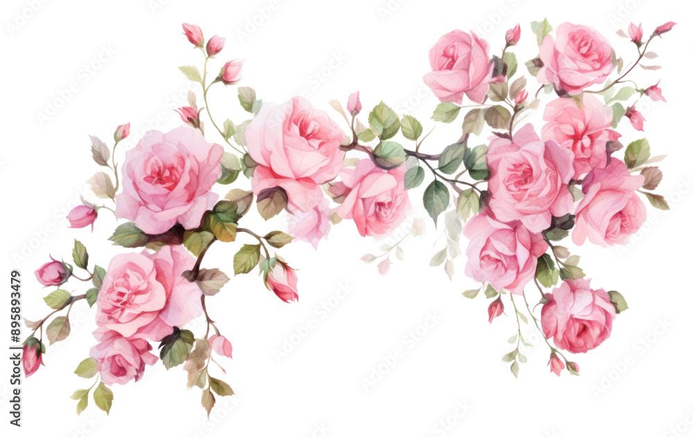 PNG Elegant watercolor pink roses PNG Elegant watercolor pink roses