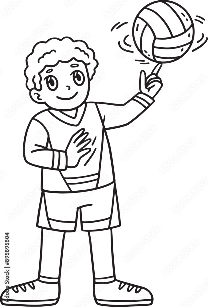 Volleyball Player Spinning the Ball Isolated Volleyball Player Spinning the Ball Isolated