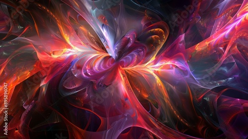 Cosmic Dreamscape Explosion - Futuristic Sci-fi Fantasy Abstract Artwork with Vibrant Colors and Dynamic Shapes