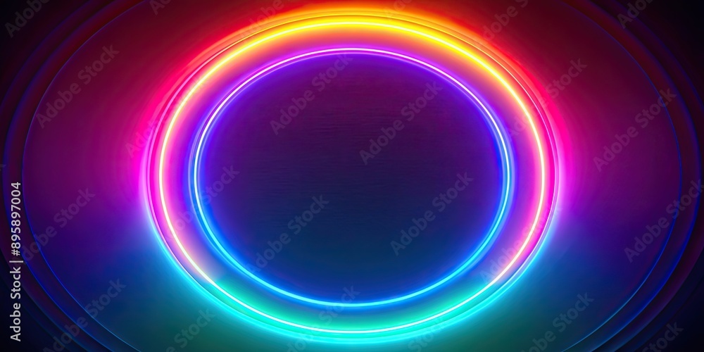 Neon circle with vibrant multi-color design , neon, circle, colorful, abstract, bright, glowing, rainbow, disco, party Neon circle with vibrant multi-color design , neon, circle, colorful, abstract, bright, glowing, rainbow, disco, party
