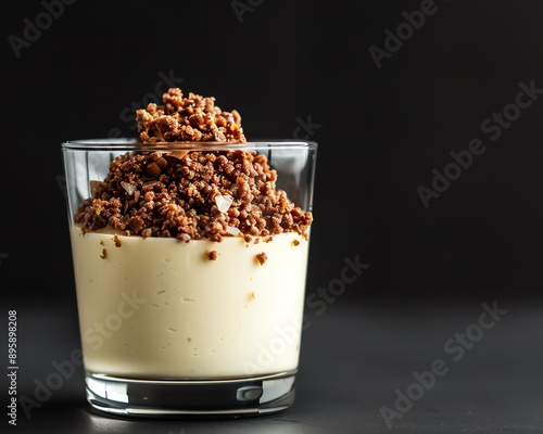 Luxurious mousse with brittle shards photo