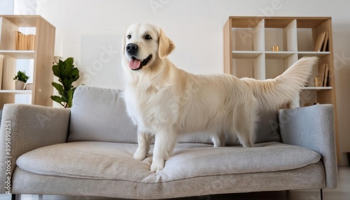 Originating from Scotland, Golden Retrievers were bred for hunting. They have a water-repellent double coat, webbed feet, and a strong swimming ability.