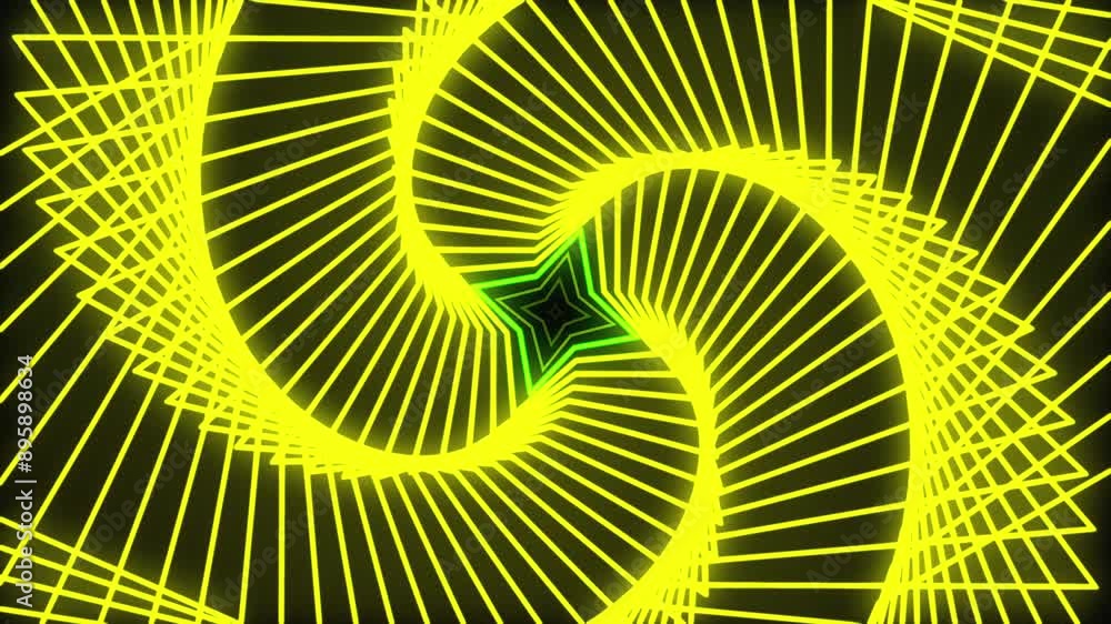 yellow star line pattern. spinning repeatedly. abstract yellow star line pattern. spinning repeatedly. abstract