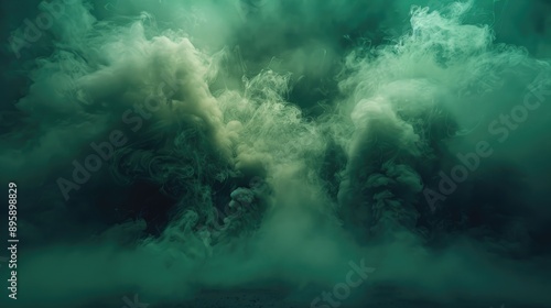 Wallpaper Mural Eerie green smoke rising from dark ground, ideal for creating a toxic and dramatic atmosphere Torontodigital.ca