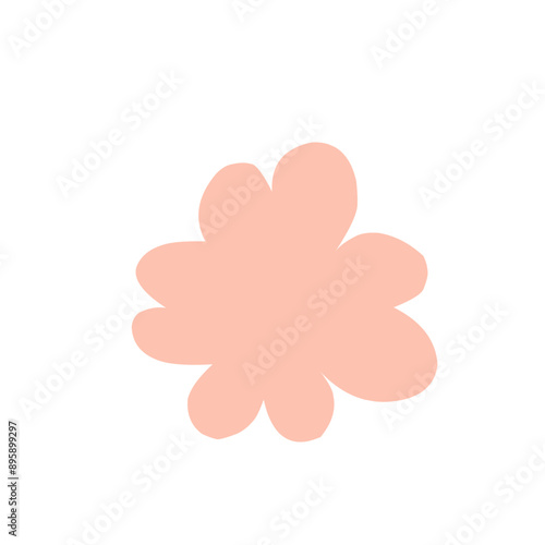 Abstract flowers. Spring flora. Flat vector illustration on white background