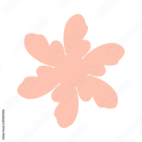 Abstract flowers. Spring flora. Flat vector illustration on white background