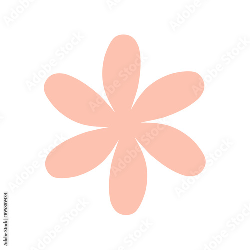 Abstract flowers. Spring flora. Flat vector illustration on white background